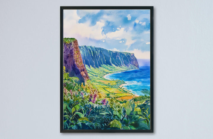 Waipio Valley watercolor poster Wall Art Waipio Valley Wall Hanging Home Décor Waipio Valley Gift Art Lovers Hawaii Art Lover Gift Hawaii