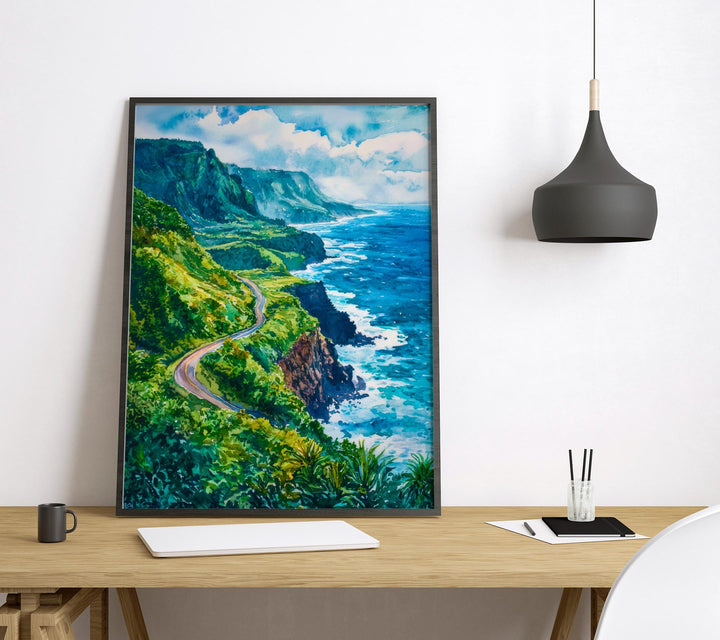 Road to Hana Watercolor Poster Wall Art Road to Hana Wall Hanging Home Décor Road to Hana Gift Art Lovers United States Wall Art