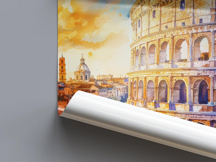 Rome Watercolor Poster Wall Art Rome Wall Hanging Home Décor Rome Gift Art Lovers Italy Wall Art