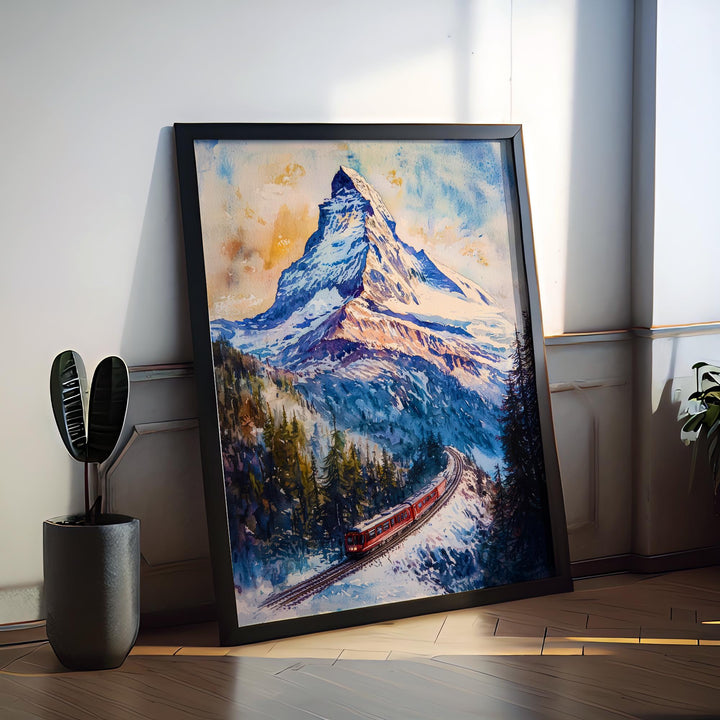 Zermatt Watercolor Poster Wall Art Zermatt Wall Hanging Home Décor Zermatt Gift Art Lovers Switzerland Wall Art