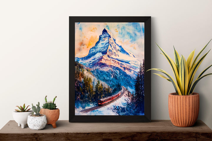 Zermatt Watercolor Poster Wall Art Zermatt Wall Hanging Home Décor Zermatt Gift Art Lovers Switzerland Wall Art