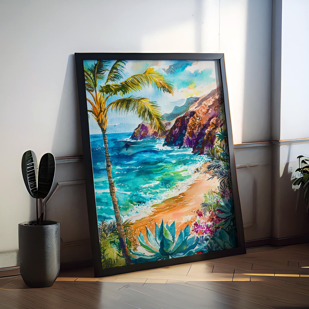 Tenerife Watercolor Poster Wall Art Tenerife Wall Hanging Home Décor Tenerife Gift Art Lovers Spain Wall Art