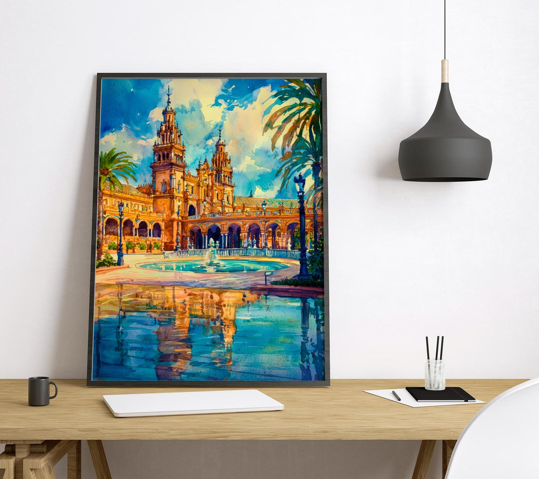 Seville Watercolor Poster Wall Art Seville Wall Hanging Home Décor Seville Gift Art Lovers Spain Wall Art