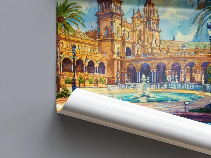 Seville Watercolor Poster Wall Art Seville Wall Hanging Home Décor Seville Gift Art Lovers Spain Wall Art