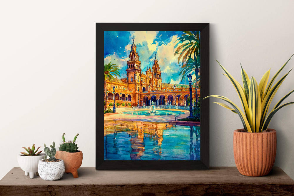 Seville Watercolor Poster Wall Art Seville Wall Hanging Home Décor Seville Gift Art Lovers Spain Wall Art