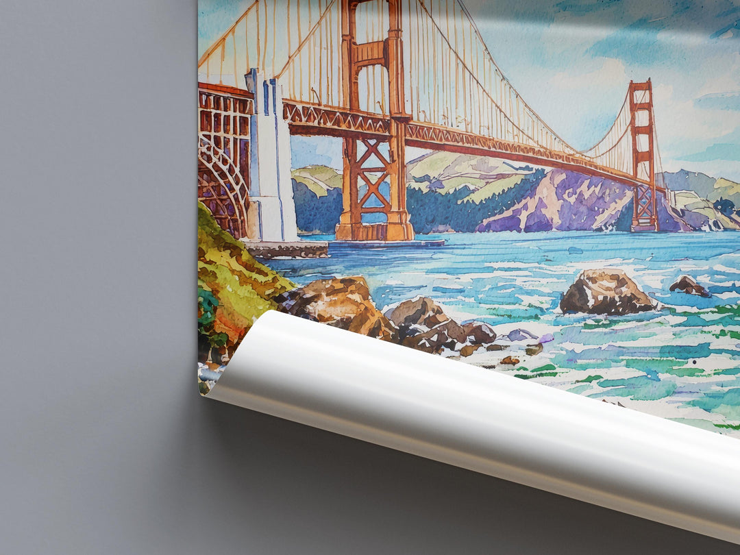 San Francisco Watercolor Poster Wall Art San Francisco Wall Hanging Home Décor San Francisco Gift Art Lovers United States Wall Art