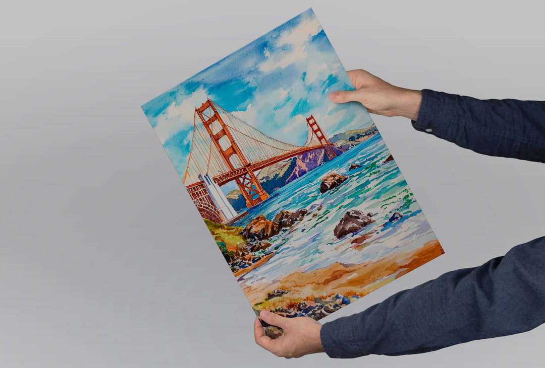 San Francisco Watercolor Poster Wall Art San Francisco Wall Hanging Home Décor San Francisco Gift Art Lovers United States Wall Art