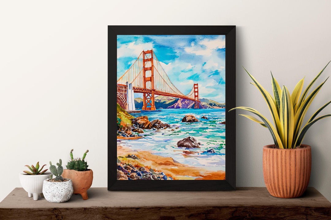 San Francisco Watercolor Poster Wall Art San Francisco Wall Hanging Home Décor San Francisco Gift Art Lovers United States Wall Art