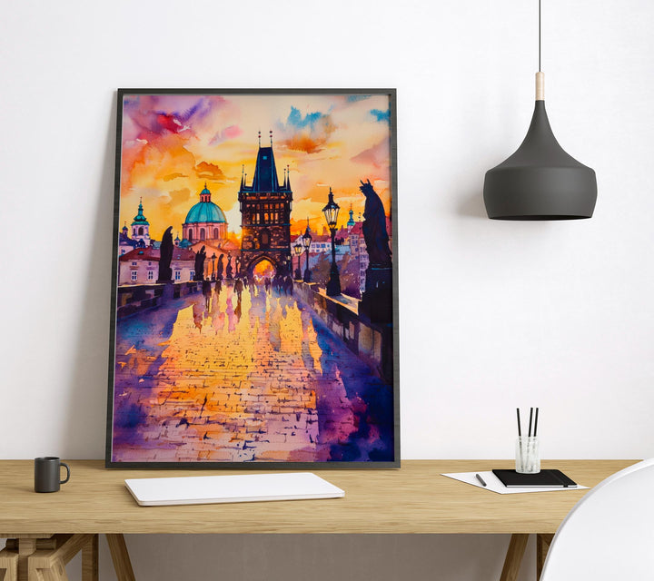 Prague Watercolor Poster Wall Art Prague Wall Hanging Home Décor Prague Gift Art Lovers Czech Republic Wall Art