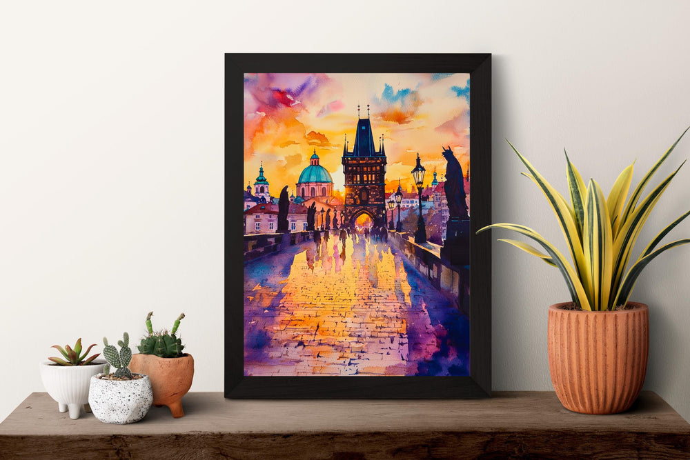 Prague Watercolor Poster Wall Art Prague Wall Hanging Home Décor Prague Gift Art Lovers Czech Republic Wall Art