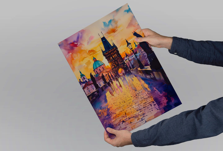 Prague Watercolor Poster Wall Art Prague Wall Hanging Home Décor Prague Gift Art Lovers Czech Republic Wall Art
