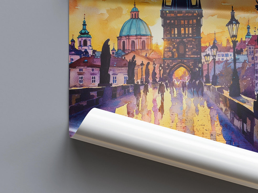Prague Watercolor Poster Wall Art Prague Wall Hanging Home Décor Prague Gift Art Lovers Czech Republic Wall Art