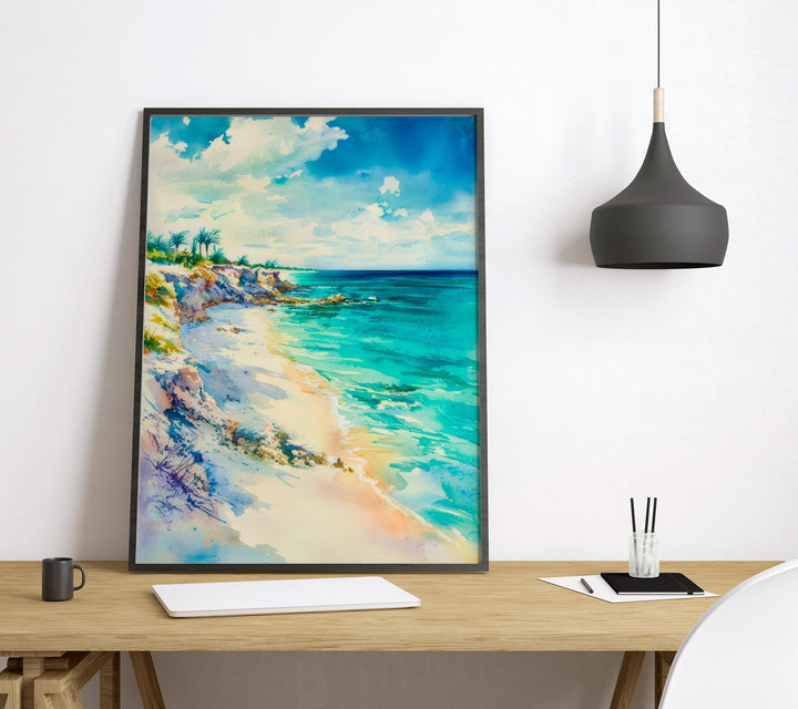 Turks and Caicos Watercolor Poster Wall Art Turks and Caicos Wall Hanging Home Décor Turks and Caicos Gift Art Lovers Turks and Caicos Art