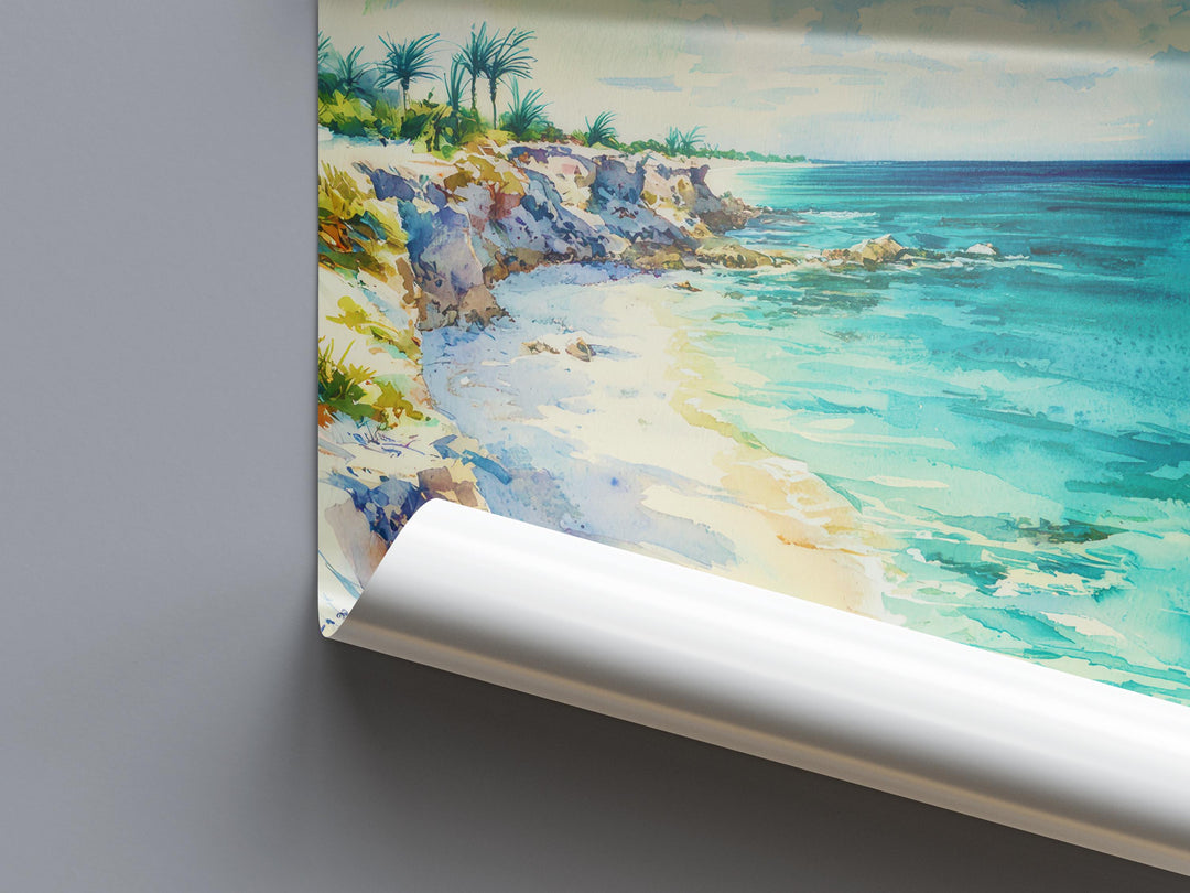 Turks and Caicos Watercolor Poster Wall Art Turks and Caicos Wall Hanging Home Décor Turks and Caicos Gift Art Lovers Turks and Caicos Art