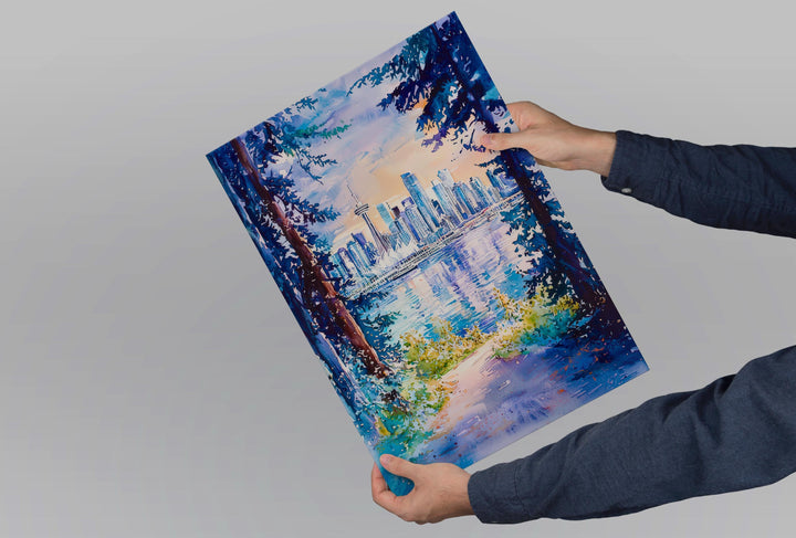 Vancouver Watercolor Poster Wall Art Vancouver Wall Hanging Home Décor Vancouver Gift Art Lovers Canada Wall Art