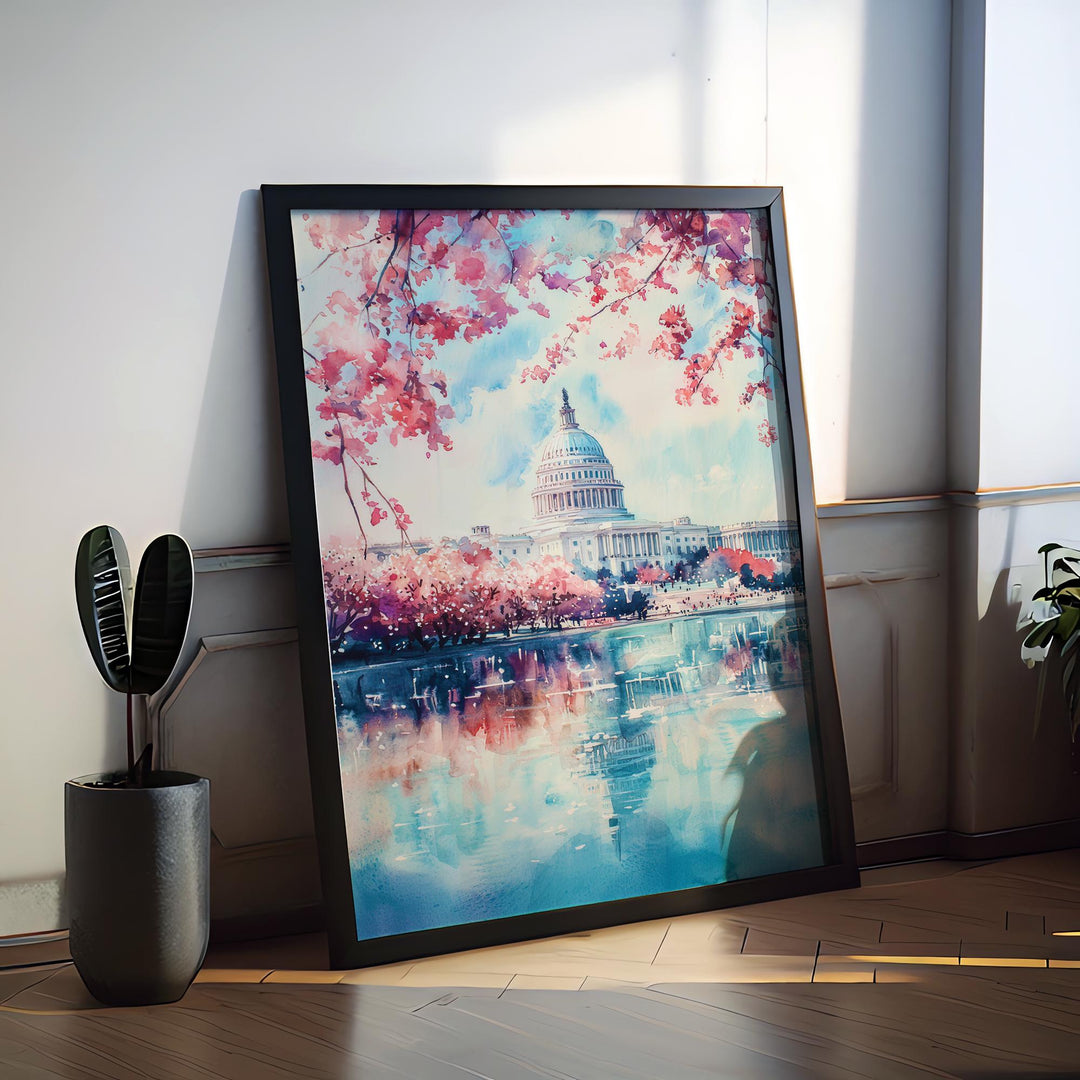 Washington D.C. Watercolor Poster Wall Art Washington D.C. Wall Hanging Home Décor Washington D.C. Gift Art Lovers United States Wall Art