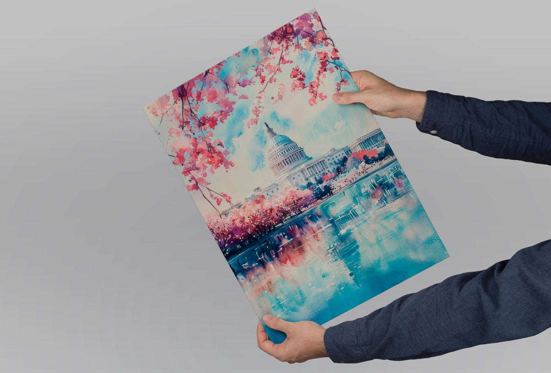 Washington D.C. Watercolor Poster Wall Art Washington D.C. Wall Hanging Home Décor Washington D.C. Gift Art Lovers United States Wall Art