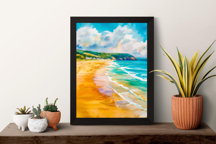 Woolacombe Watercolor Poster Wall Art Woolacombe Wall Hanging Home Décor Woolacombe Gift Art Lovers United Kingdom Wall Art