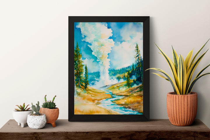 Yellowstone NP Watercolor Poster Wall Art Yellowstone NP Wall Hanging Home Décor Yellowstone NP Gift Art Lovers United States Wall Art