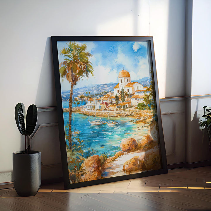 Paphos Watercolor Poster Wall Art Paphos Wall Hanging Home Décor Paphos Gift Art Lovers Cyprus Wall Art