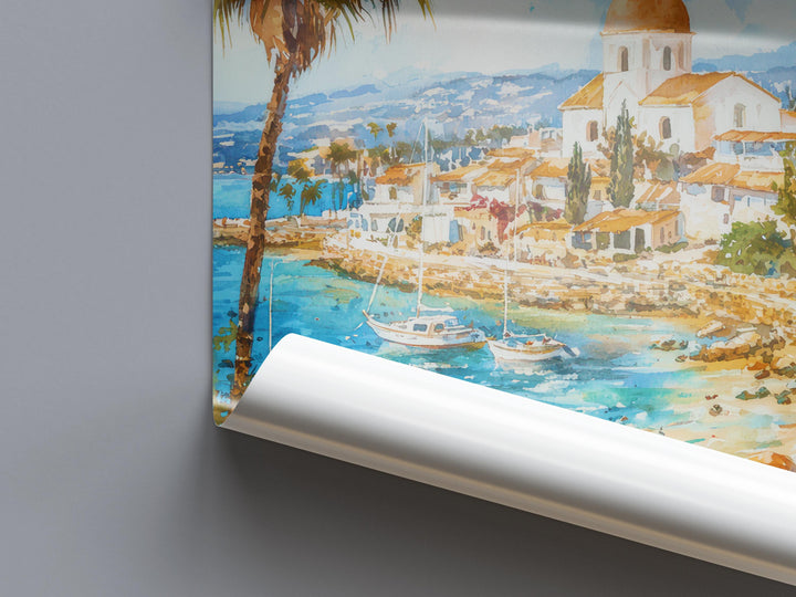 Paphos Watercolor Poster Wall Art Paphos Wall Hanging Home Décor Paphos Gift Art Lovers Cyprus Wall Art