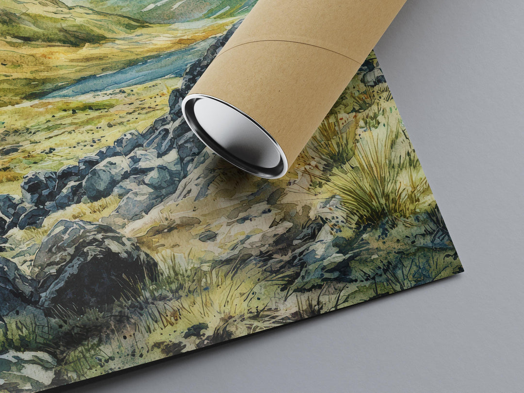 Scafell Pike Watercolor Poster Wall Art Scafell Pike Wall Hanging Home Décor Scafell Pike Gift Art Lovers United Kingdom Wall Art