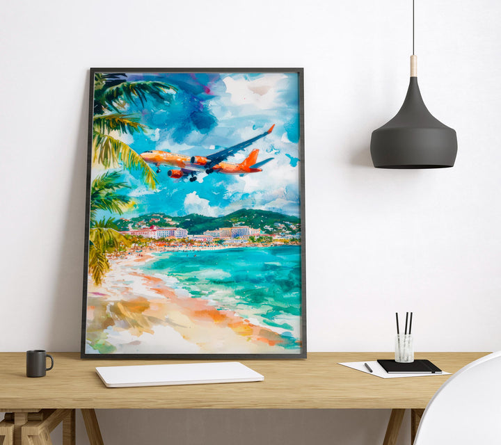 Saint Maarten Watercolor Poster Wall Art Saint Maarten Wall Hanging Home Décor Saint Maarten Gift Art Lovers Netherlands Wall Art