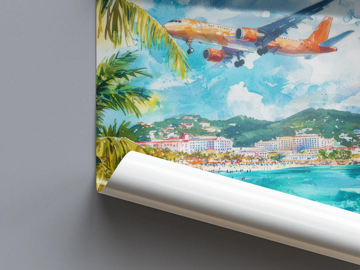 Saint Maarten Watercolor Poster Wall Art Saint Maarten Wall Hanging Home Décor Saint Maarten Gift Art Lovers Netherlands Wall Art