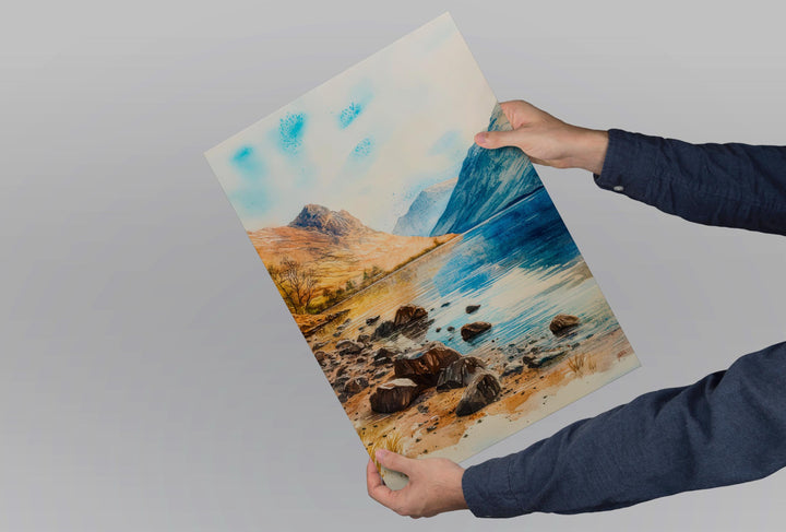 Wastwater Watercolor Poster Wall Art Wastwater Wall Decor Home Décor Wastwater Gift United Kingdom Art Lover Gift, Travel Souvenir Print