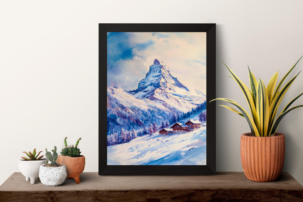 Matterhorn watercolor poster Wall Art Matterhorn Wall Hanging Home Décor Matterhorn Gift Art Lovers Switzerland Art Lover Gift Switzerland