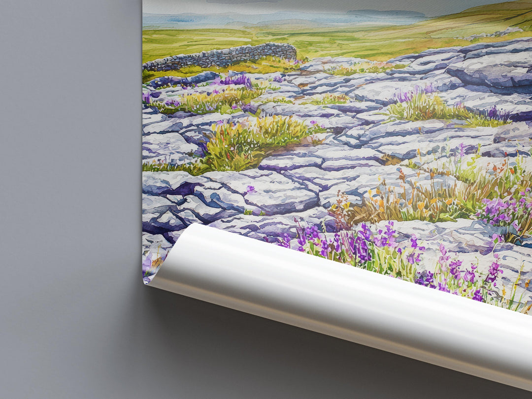 The Burren Watercolor Poster Wall Art The Burren Wall Hanging Home Décor The Burren Gift Art Lovers Ireland Wall Art The Burren Art