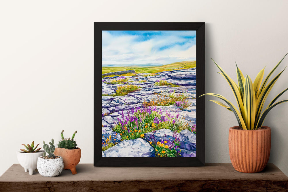 The Burren Watercolor Poster Wall Art The Burren Wall Hanging Home Décor The Burren Gift Art Lovers Ireland Wall Art The Burren Art