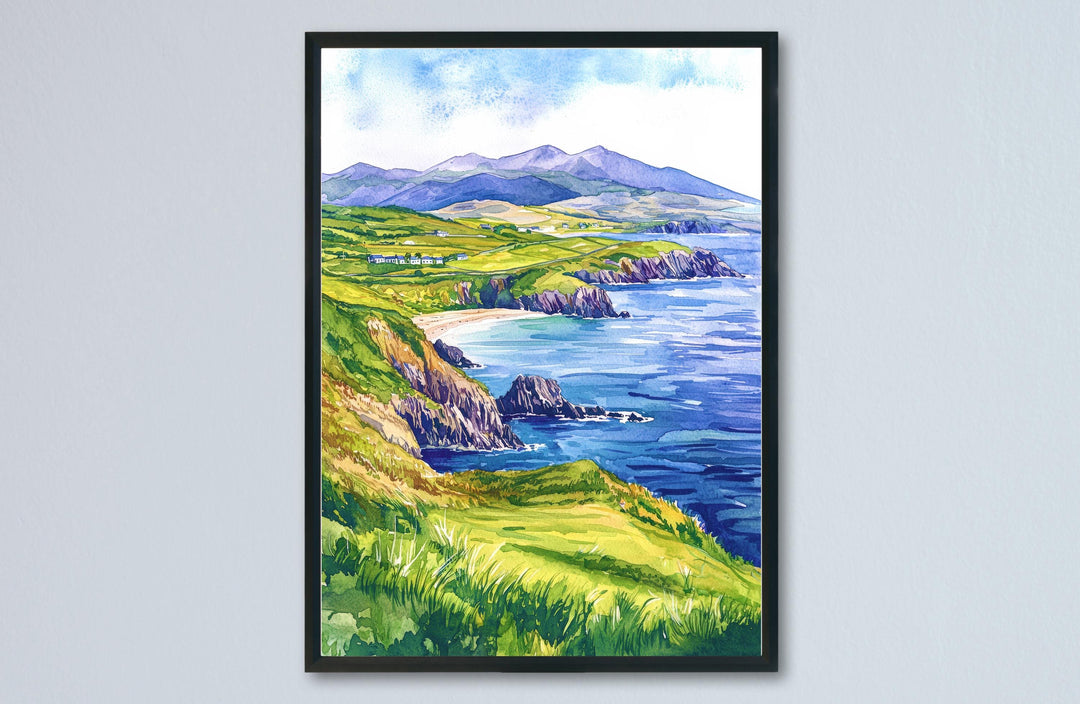 Ring of Kerry Watercolor Poster Wall Art Ring of Kerry Wall Hanging Home Décor Ring of Kerry Gift Art Lovers Ireland Wall Art Ring of Kerry
