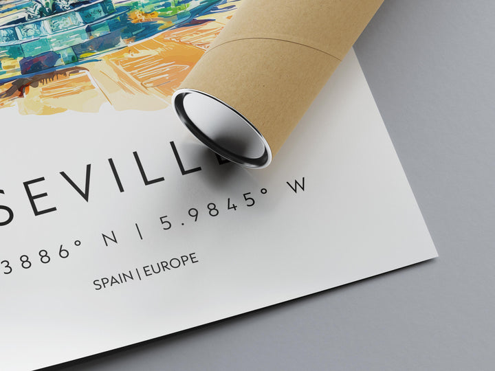 Seville Watercolor Poster Wall Art Seville Wall Hanging Home Décor Seville Gift Art Lovers Spain Wall Art