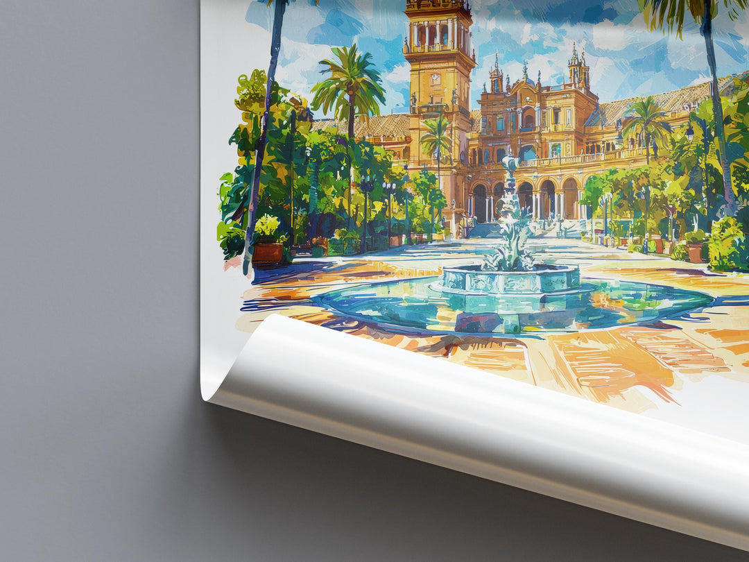 Seville Watercolor Poster Wall Art Seville Wall Hanging Home Décor Seville Gift Art Lovers Spain Wall Art