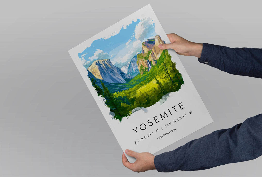 Yosemite Watercolor Poster Wall Art Yosemite Wall Hanging Home Décor Yosemite Gift Art Lovers United States Wall Art