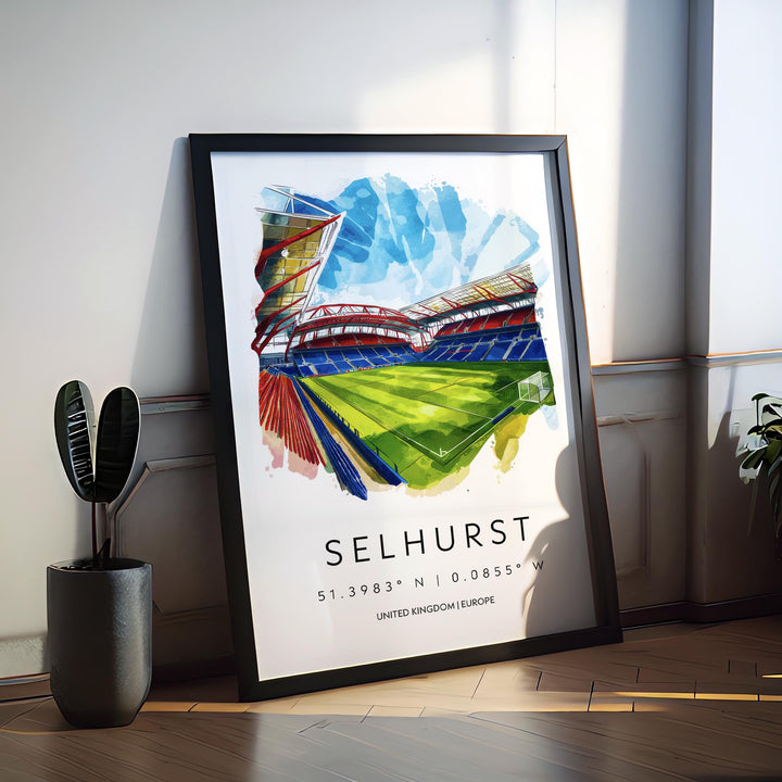 Selhurst Park Stadium Watercolor Poster Wall Art Selhurst Park Stadium Wall Hanging Home Décor Selhurst Park Stadium Gift Art Lovers