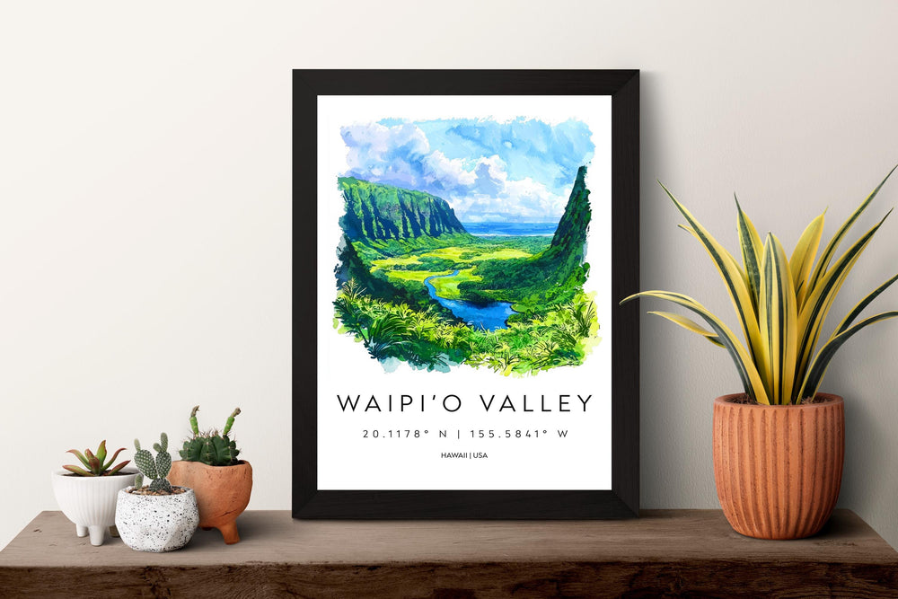 Waipio Valley watercolor poster Wall Art Waipio Valley Wall Hanging Home Décor Waipio Valley Gift Art Lovers Hawaii Art Lover Gift Hawaii