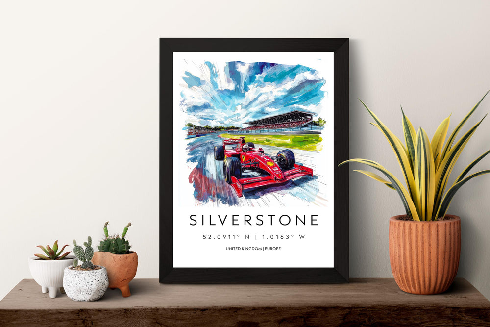 Silverstone Watercolor Poster Wall Art Silverstone Wall Hanging Home Décor Silverstone Gift Art Lovers United Kingdom Wall Art