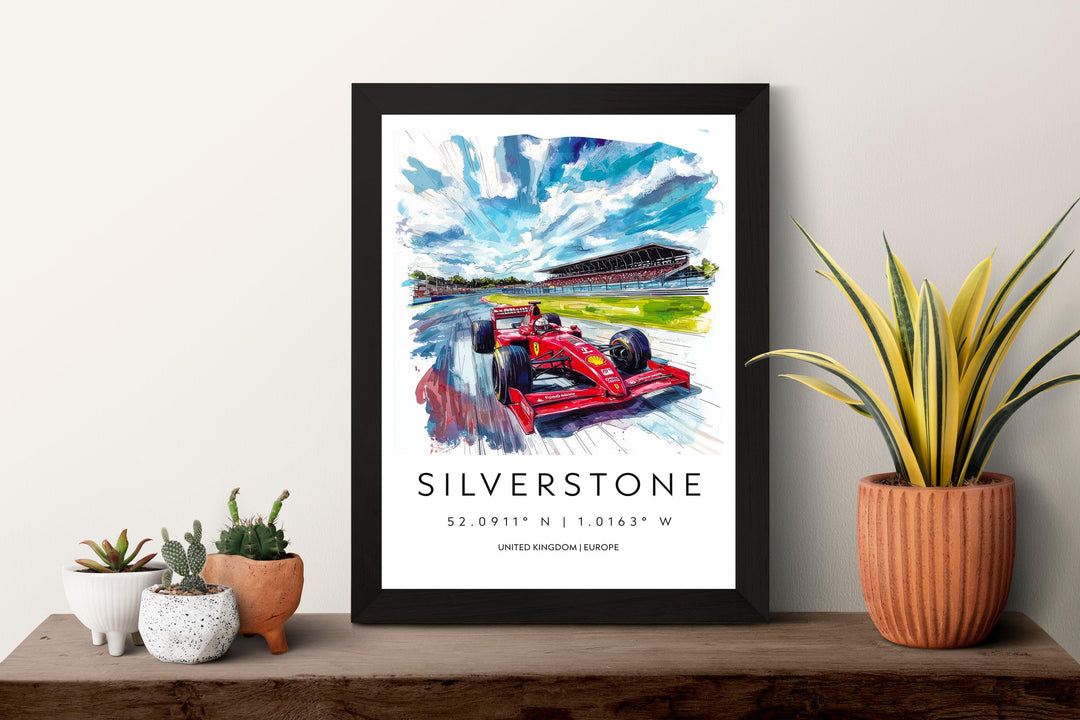 Silverstone Watercolor Poster Wall Art Silverstone Wall Hanging Home Décor Silverstone Gift Art Lovers United Kingdom Wall Art