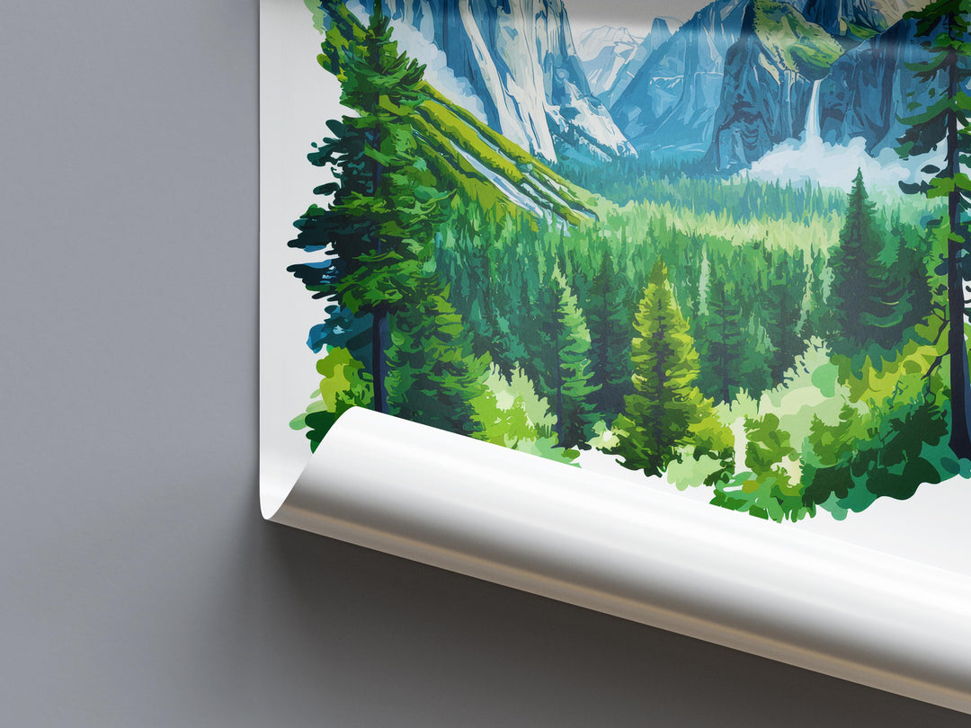 Yosemite Watercolor Poster Wall Art Yosemite Wall Hanging Home Décor Yosemite Gift Art Lovers United States Wall Art