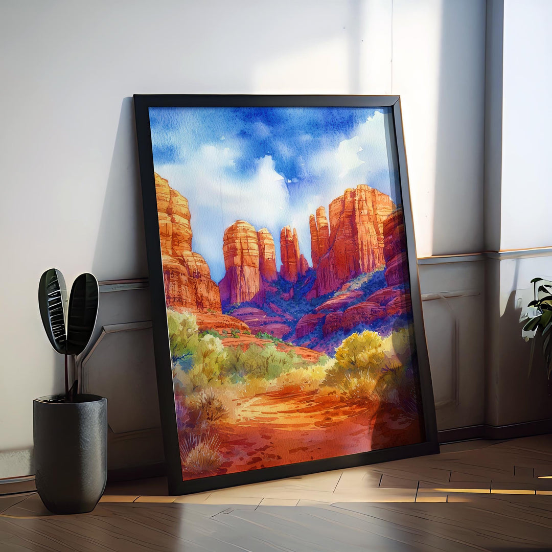 Sedona watercolor poster Wall Art Sedona Wall Hanging Home Décor Sedona Gift Art Lovers Arizona Art Lover Gift Arizona wall art