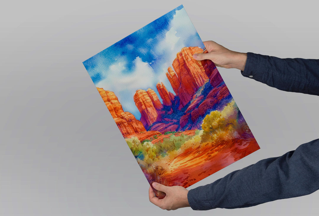 Sedona watercolor poster Wall Art Sedona Wall Hanging Home Décor Sedona Gift Art Lovers Arizona Art Lover Gift Arizona wall art