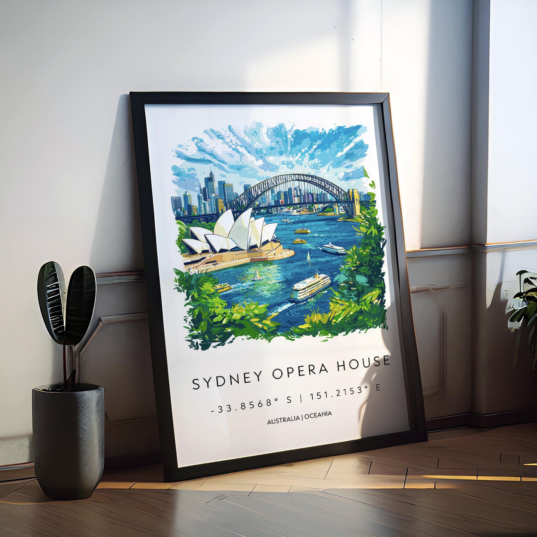 Sydney Watercolor Poster Wall Art Sydney Wall Hanging Home Décor Sydney Gift Art Lovers Australia Wall Art