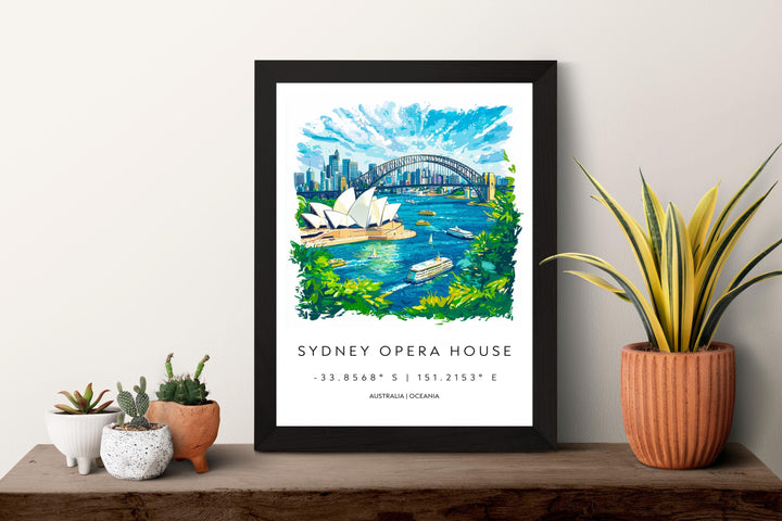 Sydney Watercolor Poster Wall Art Sydney Wall Hanging Home Décor Sydney Gift Art Lovers Australia Wall Art