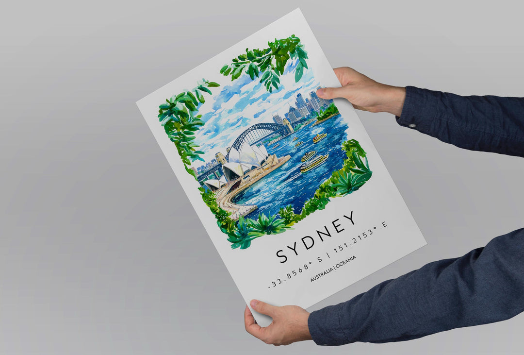 Sydney Opera House Watercolor Poster Wall Art Sydney Opera House Wall Hanging Home Décor Sydney Opera House Gift Art Lovers Australia Art
