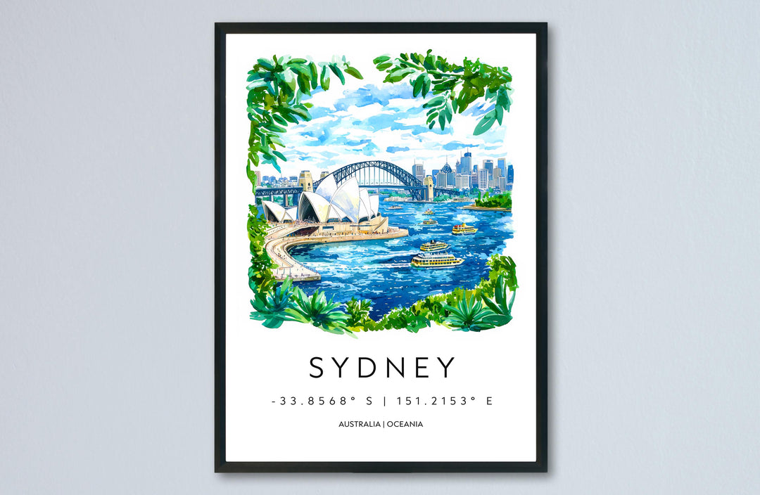 Sydney Opera House Watercolor Poster Wall Art Sydney Opera House Wall Hanging Home Décor Sydney Opera House Gift Art Lovers Australia Art