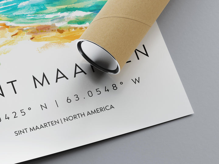 Saint Maarten Watercolor Poster Wall Art Saint Maarten Wall Hanging Home Décor Saint Maarten Gift Art Lovers Kingdom of the Netherlands Art