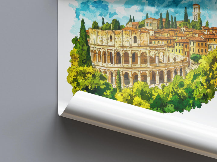 Verona Watercolor Poster Wall Art Verona Wall Hanging Home Décor Verona Gift Art Lovers Italy Art Lover Gift