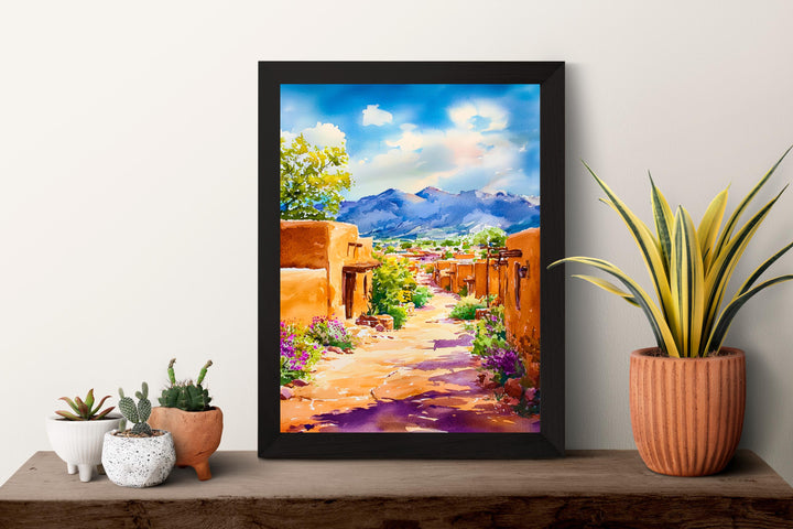 Santa Fe watercolor poster Wall Art Santa Fe Wall Hanging Home Décor Santa Fe Gift Art Lovers New Mexico Art Lover Gift New Mexico wall art